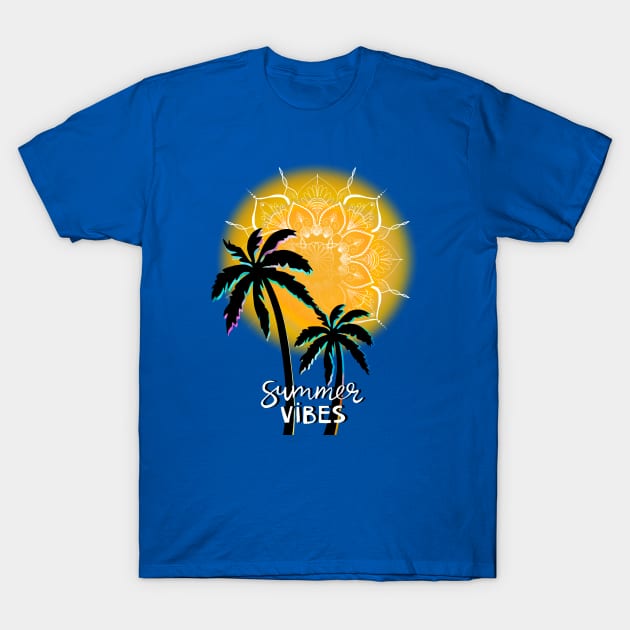 Sunset palm trees T-Shirt by Miruna Mares